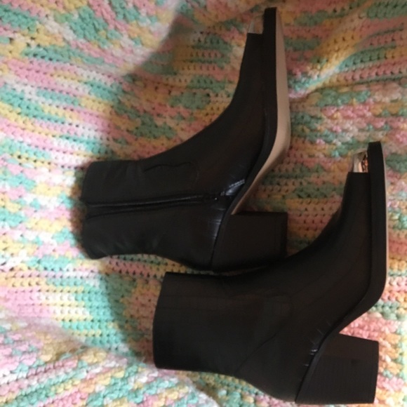 Heel Ankle Boots Faux Croc Toe Cap ASOS - Picture 2 of 5